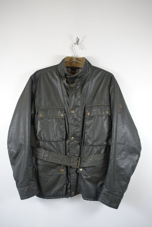 Vintage Belstaff Black Prince Wax Belted Motorcycle Field Jacket